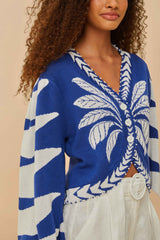 Blue Palms Graphic Knit Cardigan | FARM Rio Women