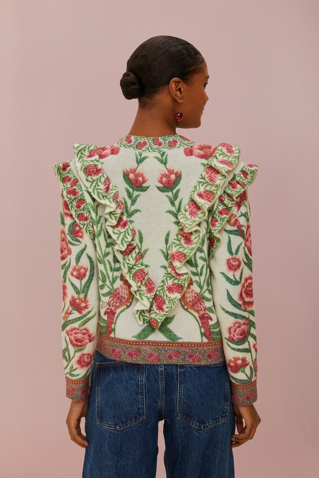 Cream Ainika Delicate Knit Cardigan | FARM Rio Women