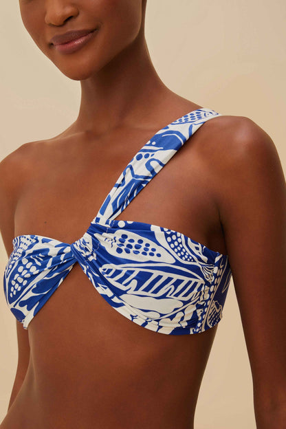 Off-White River Nature One-Shoulder Bikini Top | FARM Rio Women