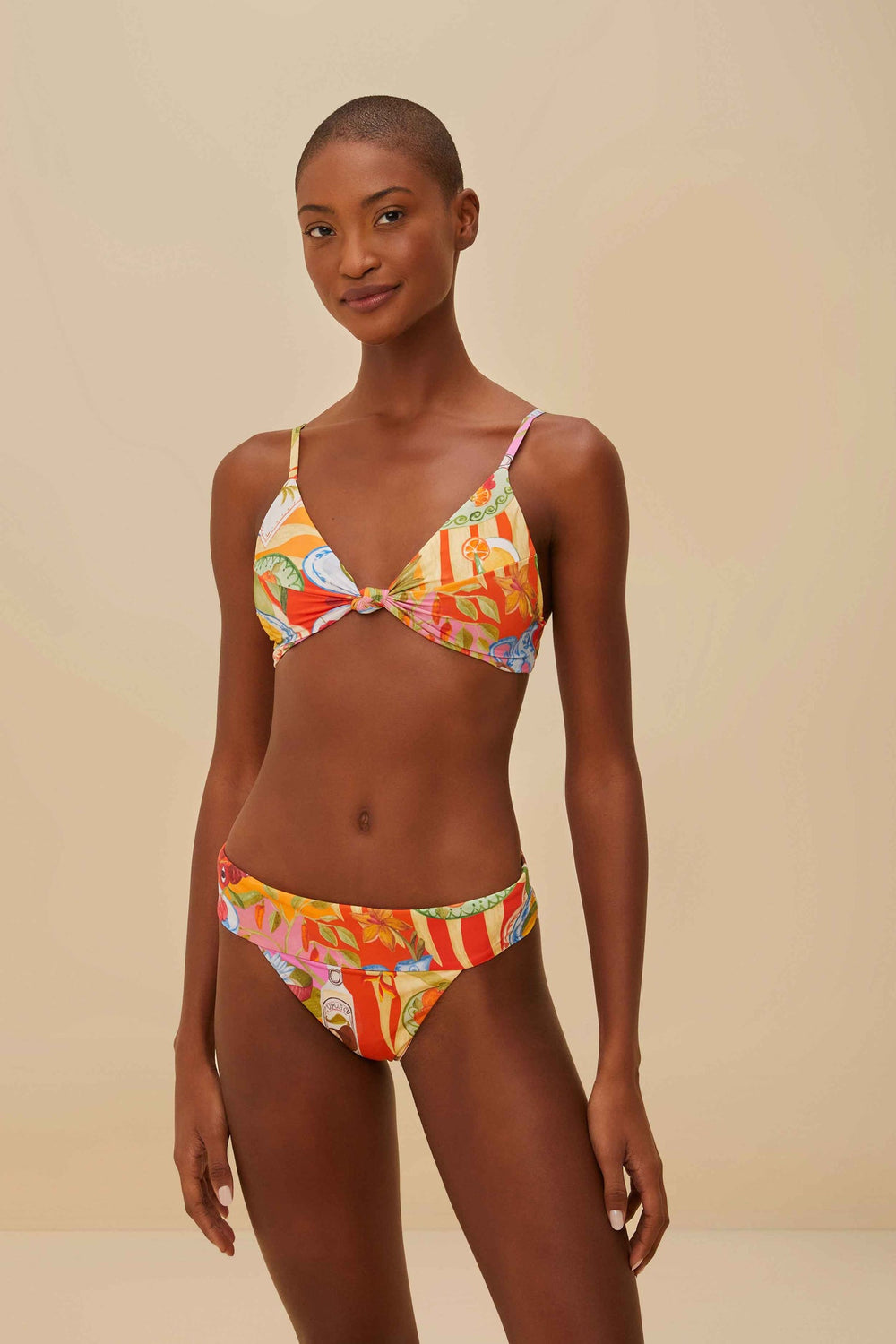 Multicolor Summer Picnic Knot Bikini Top | FARM Rio Women