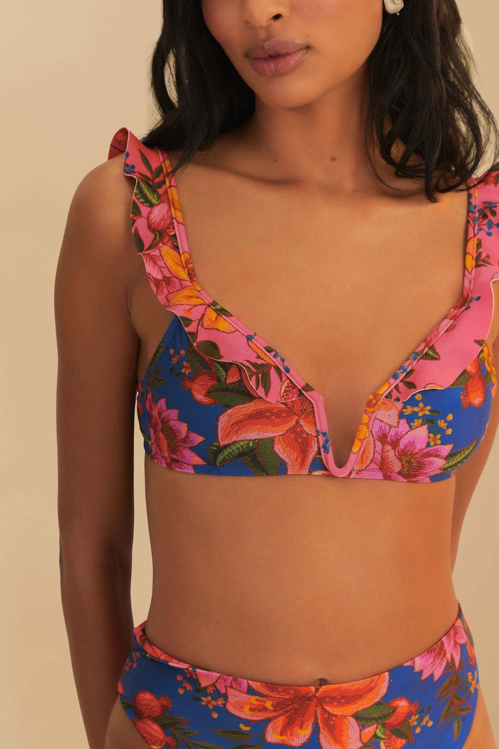Multicolor Summer Fruit Underwire Bikini Top | FARM Rio Women